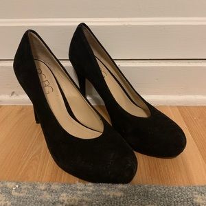NWOT BCBG Paris Black Suede Stiletto Heels - 9.5